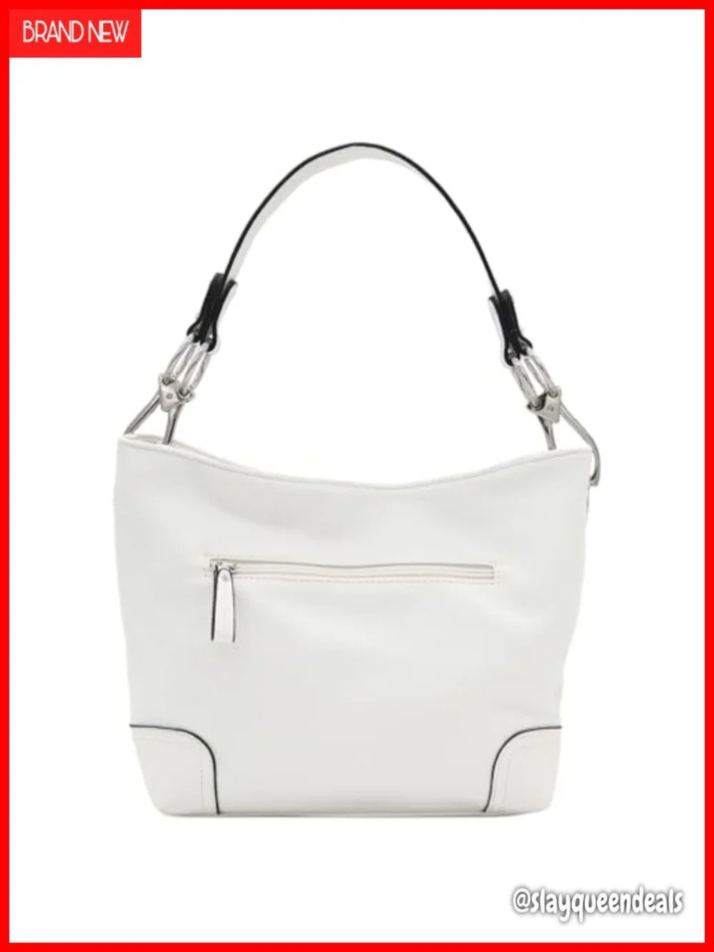 Faux Leather Hobo Shoulder Bag with Detachable Strap and Pockets